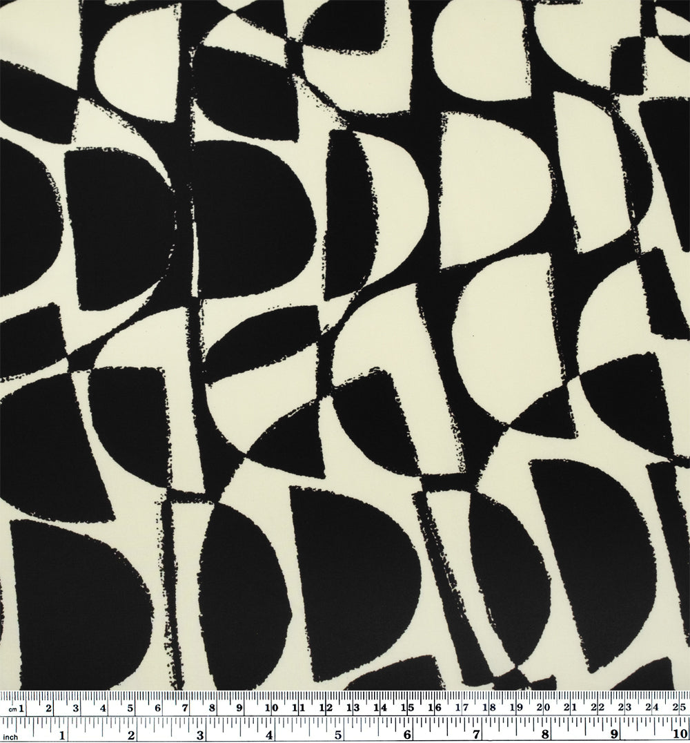 Light & Shadow Rayon Poplin - Bone/Black | Blackbird Fabrics