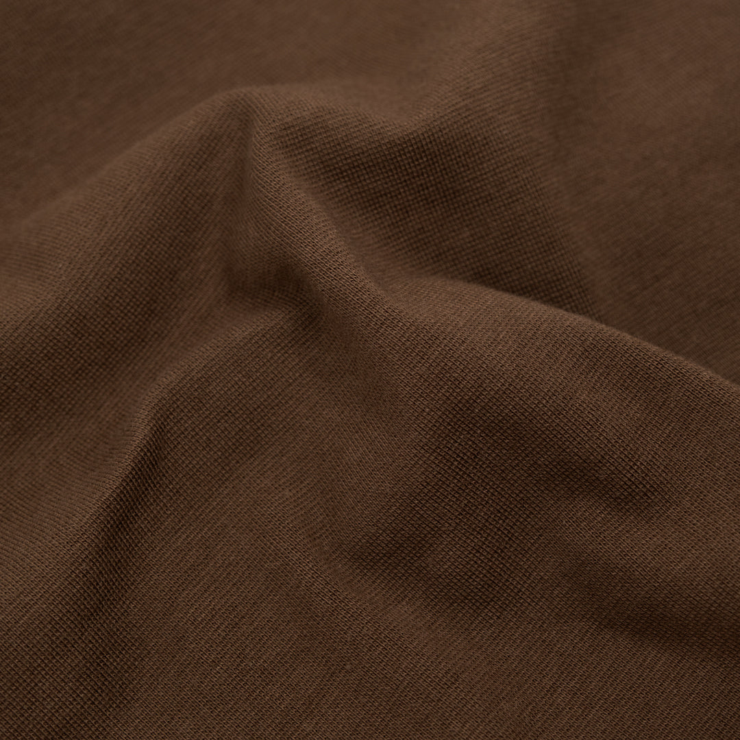 Cotton T-Shirt Ribbing - Chocolate | Blackbird Fabrics
