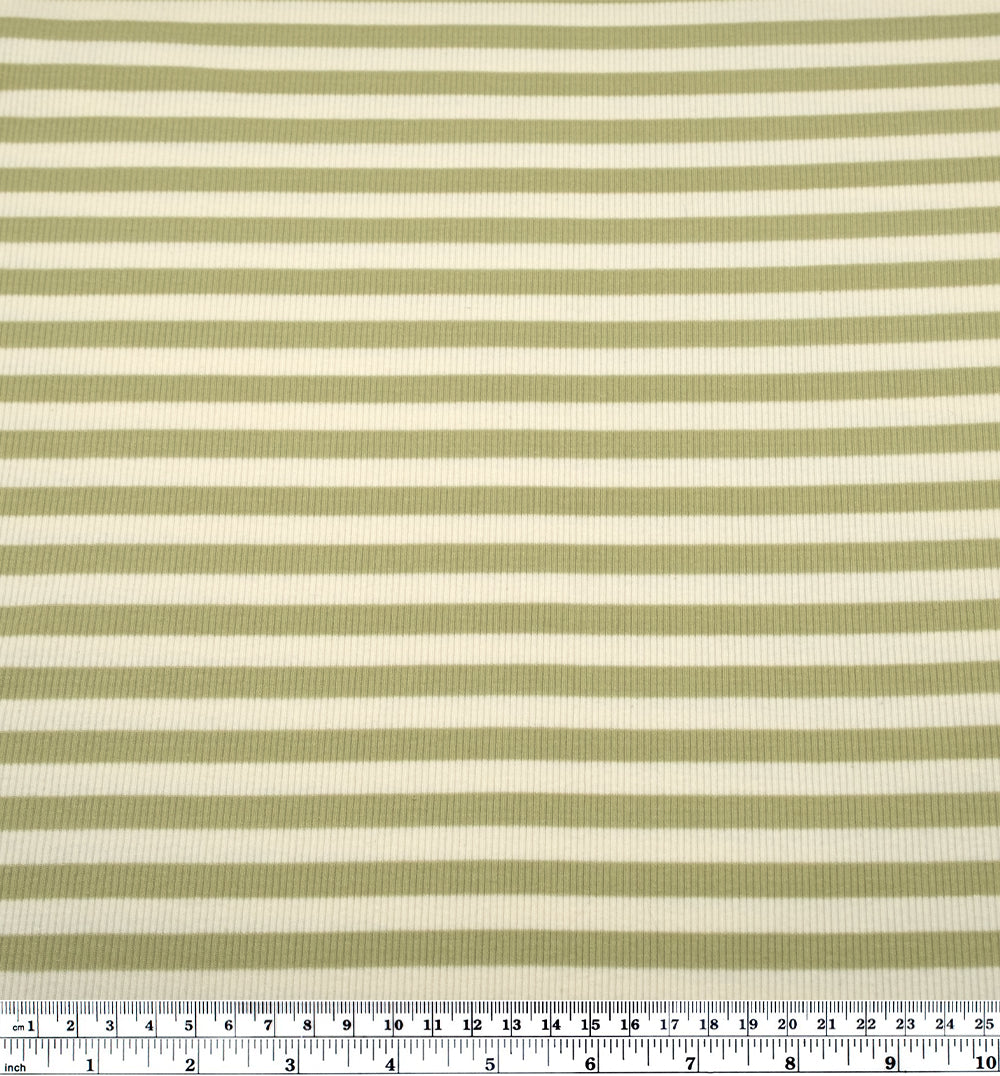 Sugar Stripe Cotton Rib Knit - Daiquiri | Blackbird Fabrics