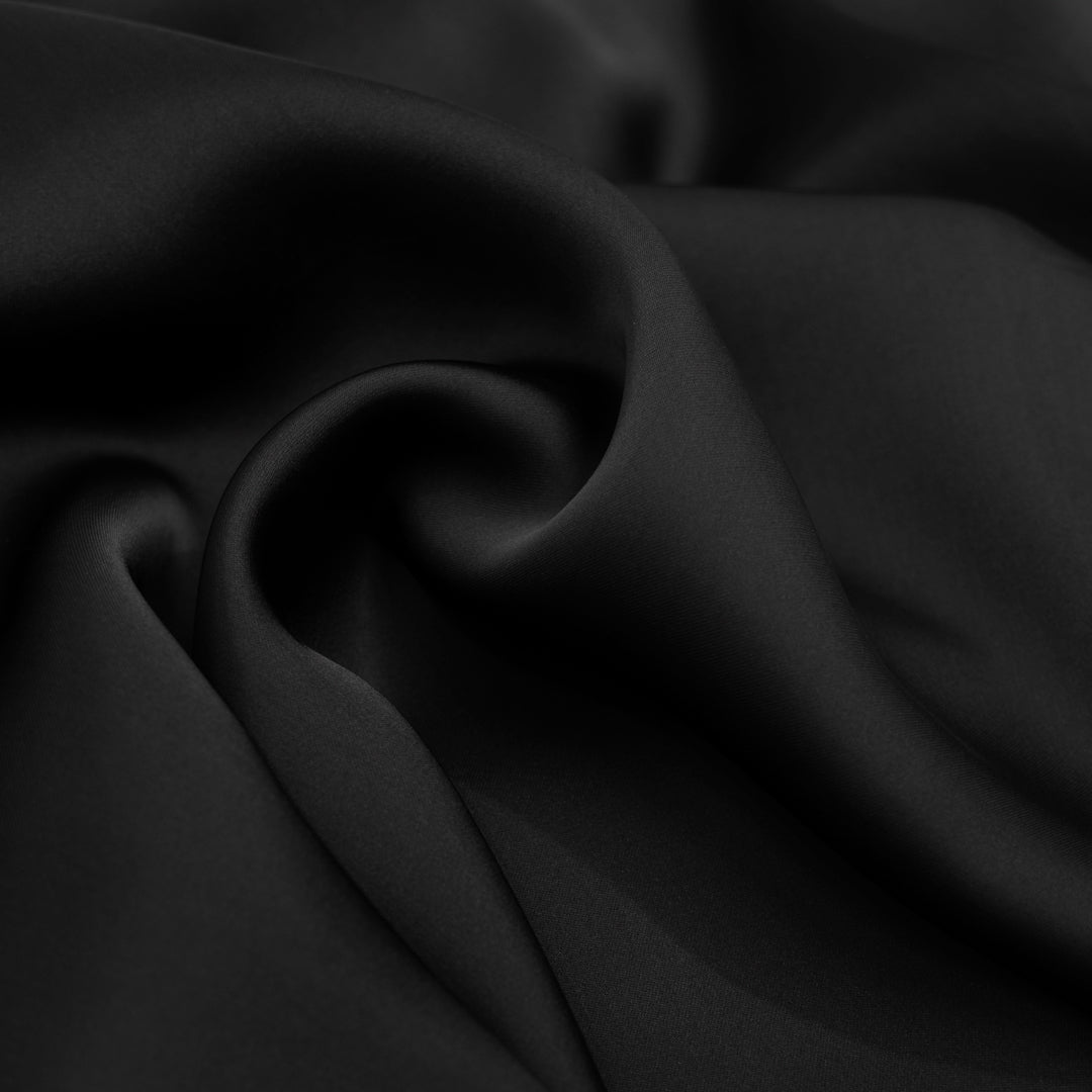 Fluid Viscose Satin - Black | Blackbird Fabrics