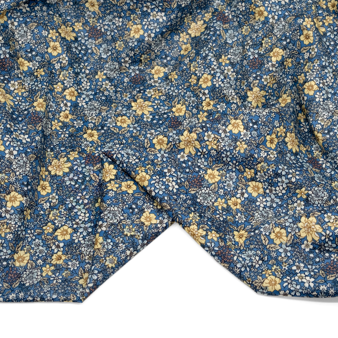 Deadstock Highbury Floral Cotton Poplin - Ocean/Multi | Blackbird Fabrics