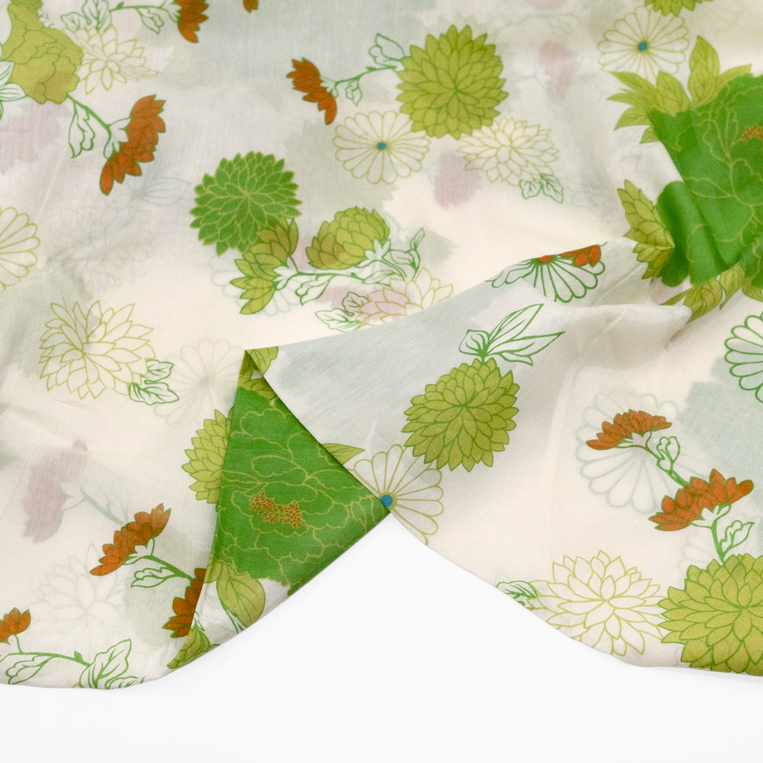Deadstock Floral Silk Cotton Voile - Marliyn | Blackbird Fabrics