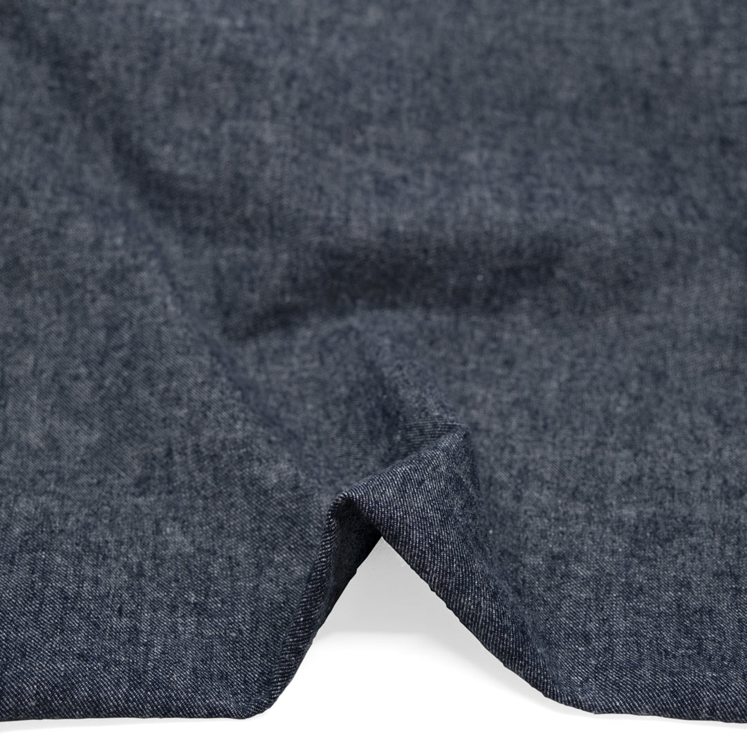 7.5oz Linen Cotton Chambray Denim - Ink | Blackbird Fabrics