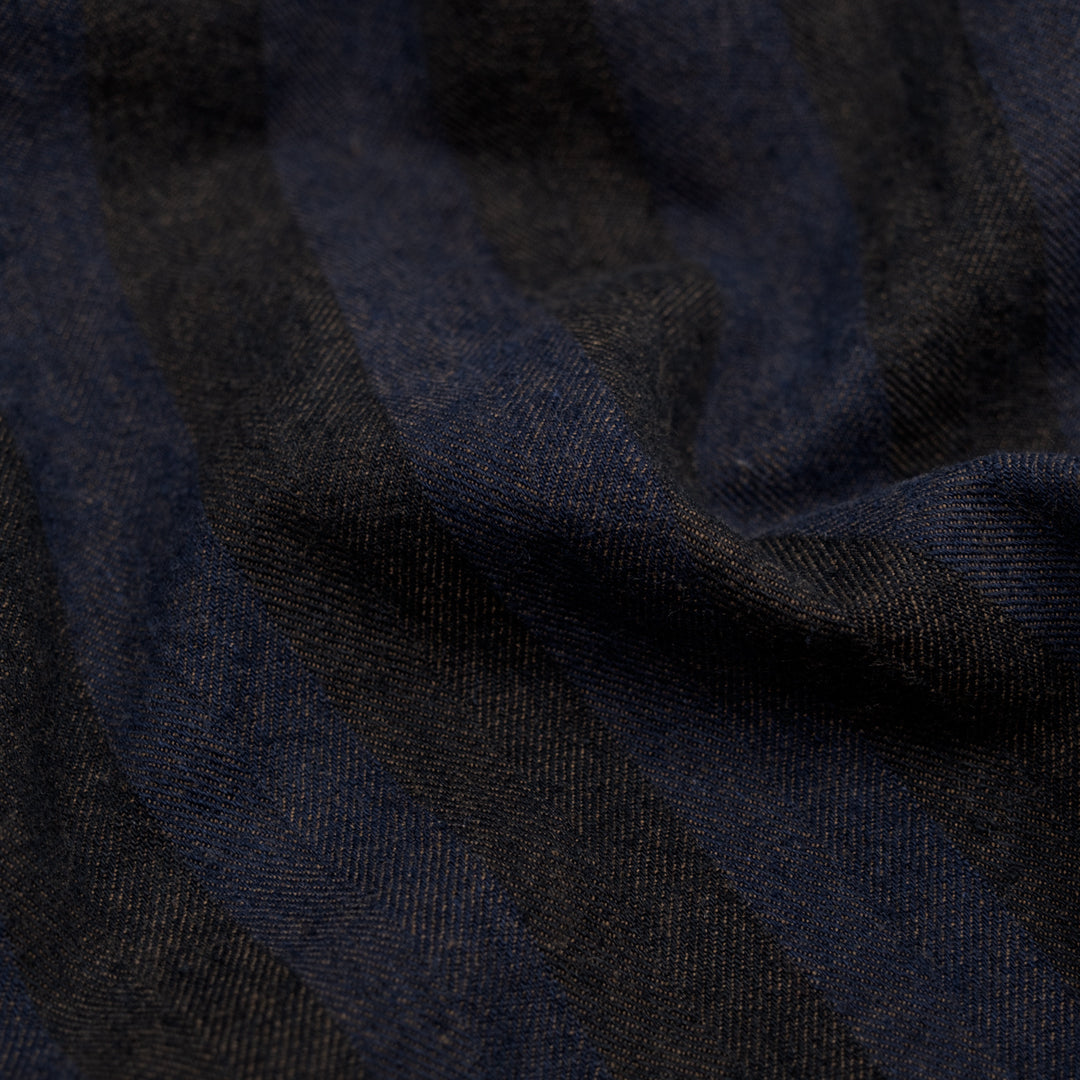 Wide Stripe Linen Cotton Chambray Denim - Terroir | Blackbird Fabrics