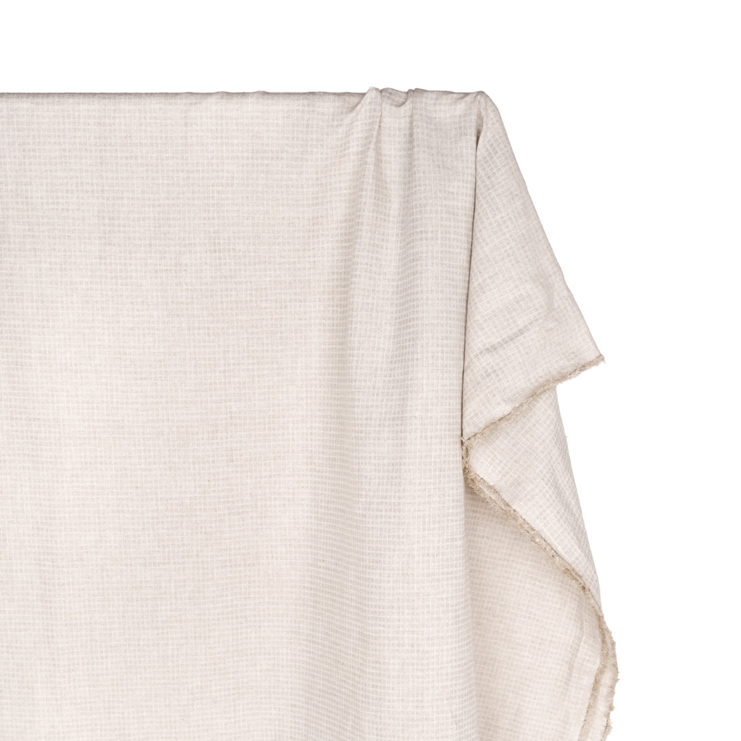 Mini Check Linen Cotton Jacquard - Oatmeal | Blackbird Fabrics