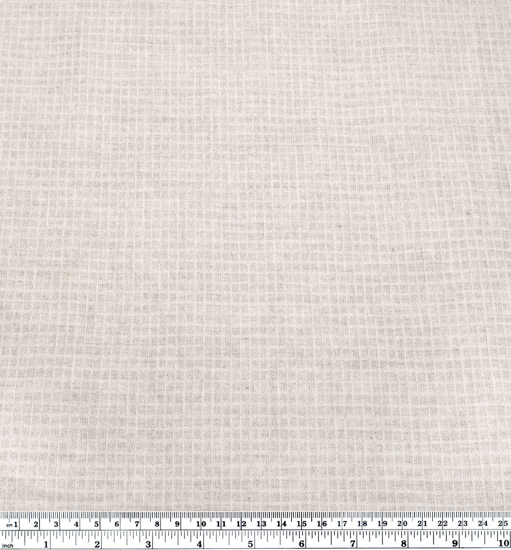 Mini Check Linen Cotton Jacquard - Oatmeal | Blackbird Fabrics