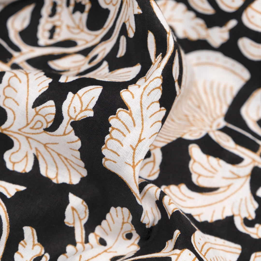 Tapestry Block Printed Organic Cotton Batiste - Black/White
