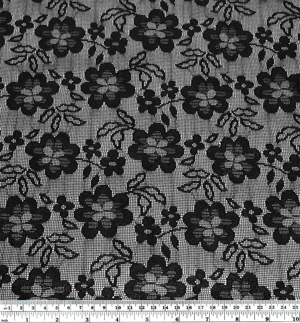 Filet Lace Netting - Black | Blackbird Fabrics