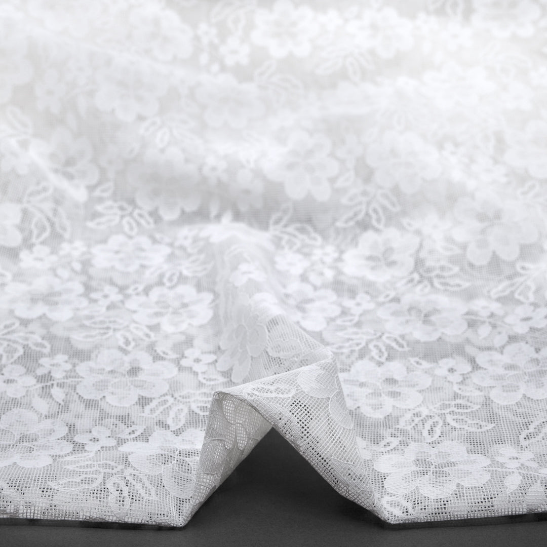 Filet Lace Netting - White | Blackbird Fabrics