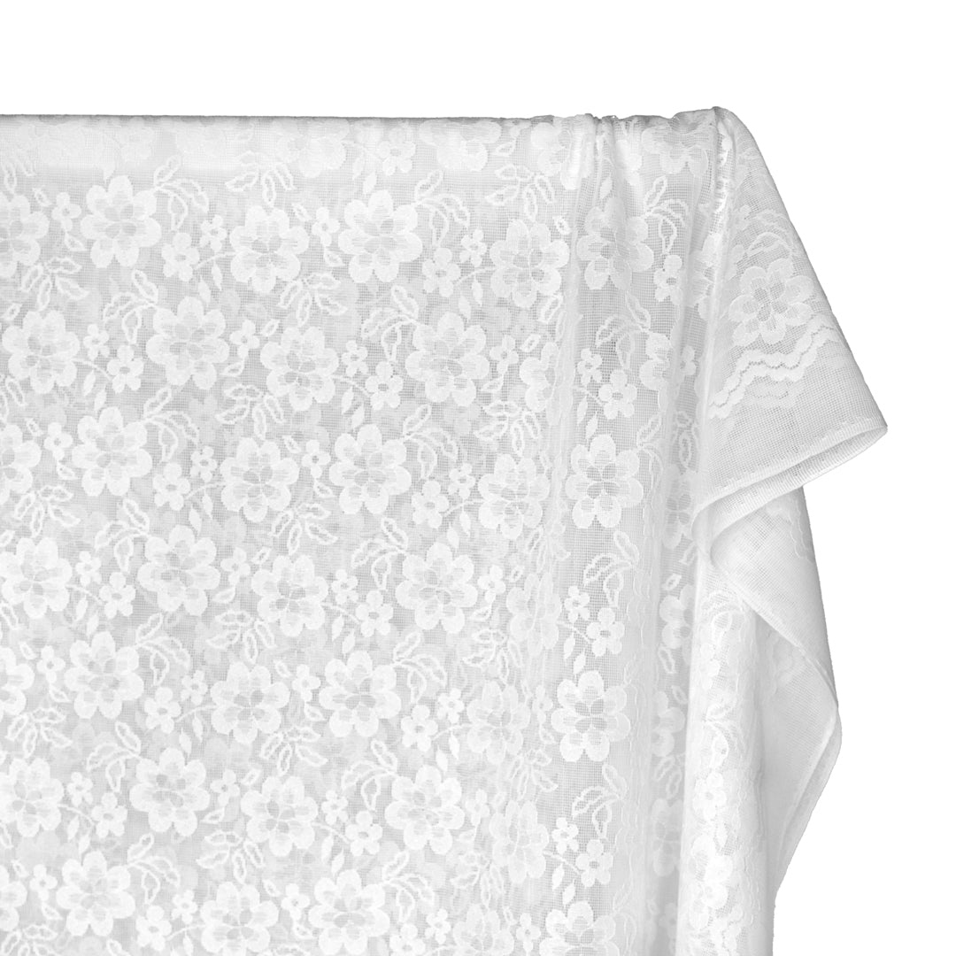 Filet Lace Netting - White | Blackbird Fabrics