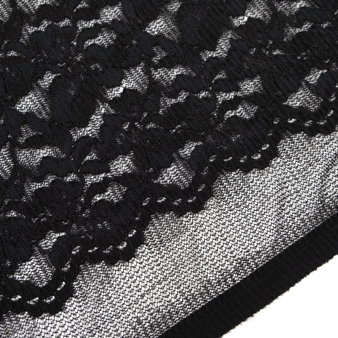Lovelorn Stretch Corded Lace - Black | Blackbird Fabrics