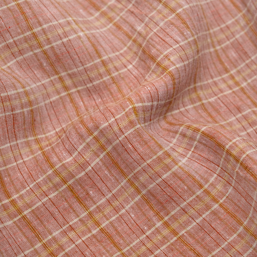 Sherbert Plaid Stonewashed Linen - Blood Orange | Blackbird Fabrics