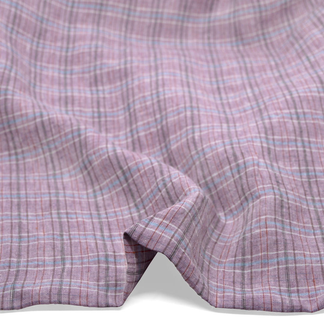 Sherbert Plaid Stonewashed Linen - Thistle | Blackbird Fabrics