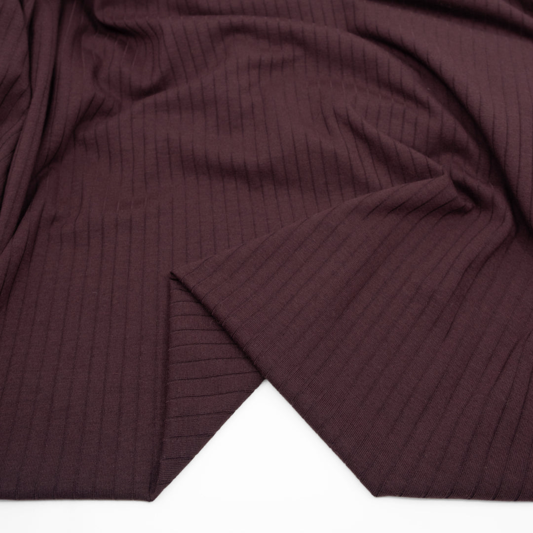 Wide Rib Knit - Port | Blackbird Fabrics