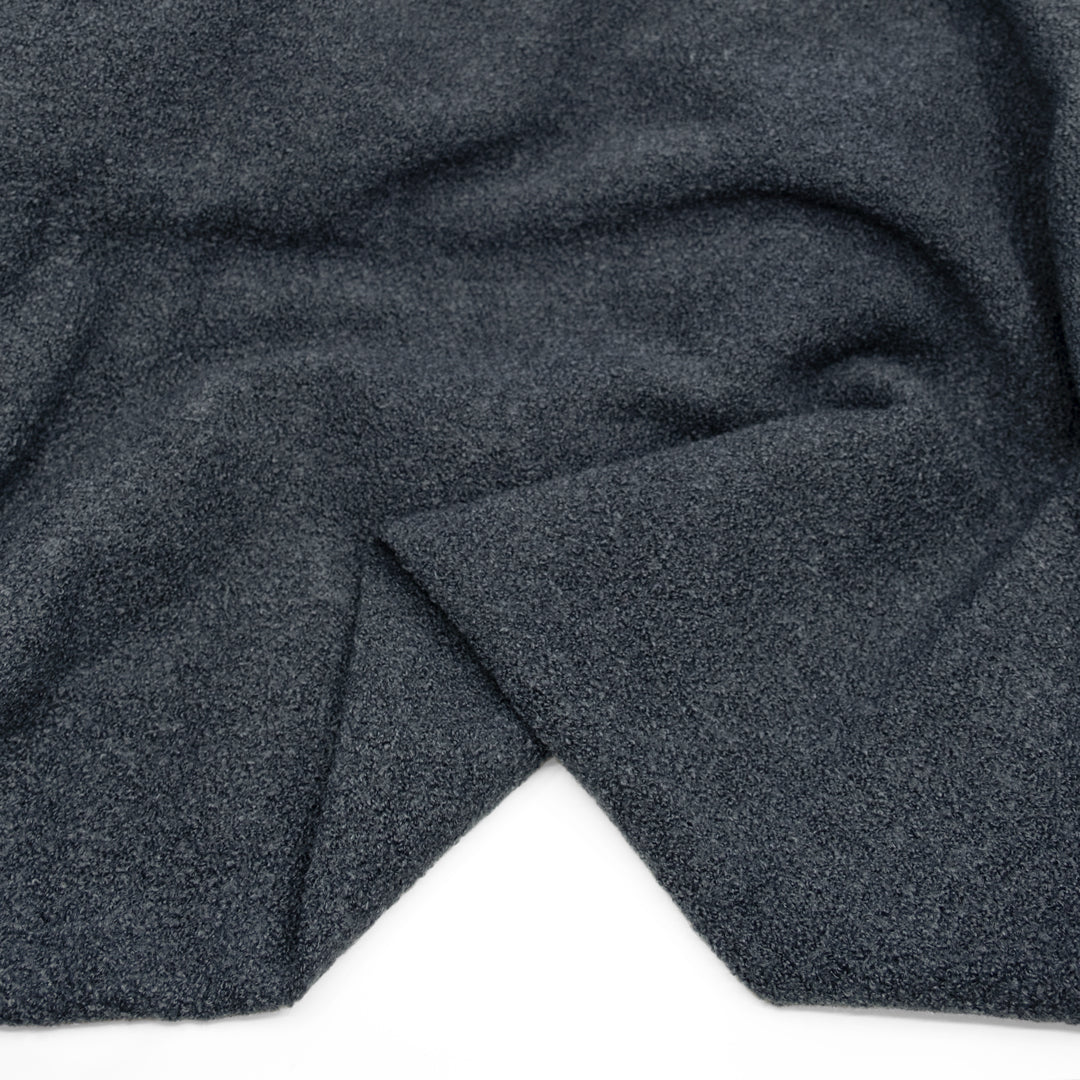 Poly Wool Blend Bouclé Coating - Slate Blue | Blackbird Fabrics