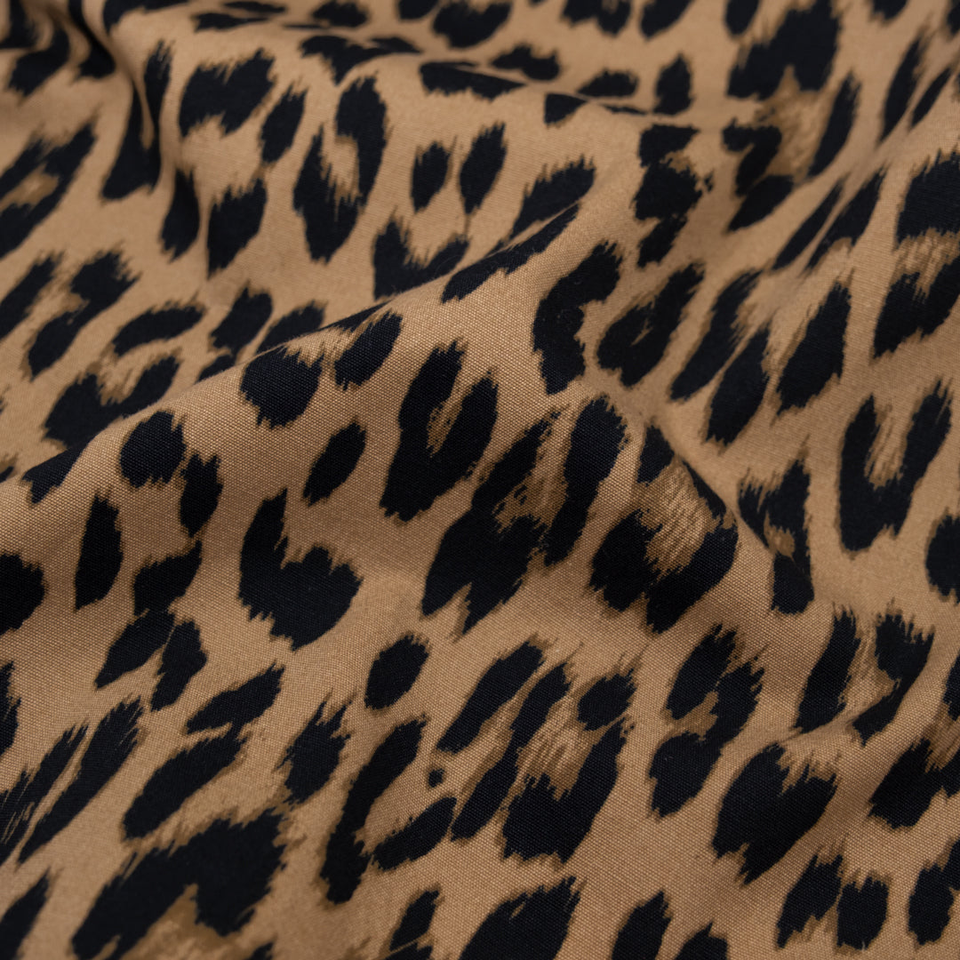 Wild One Printed 7oz Softened Organic Cotton - Latte/Black | Blackbird Fabrics