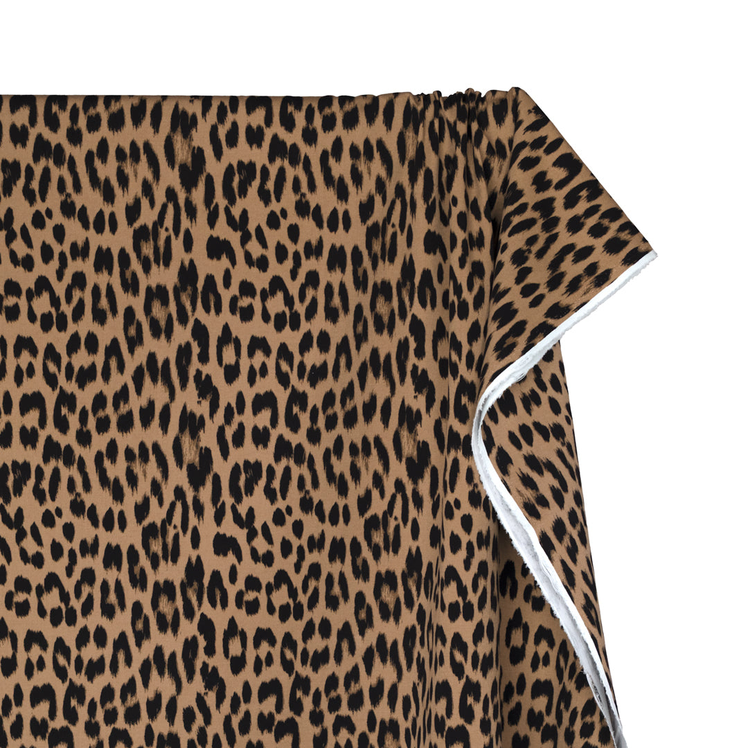 Wild One Printed 7oz Softened Organic Cotton - Latte/Black | Blackbird Fabrics