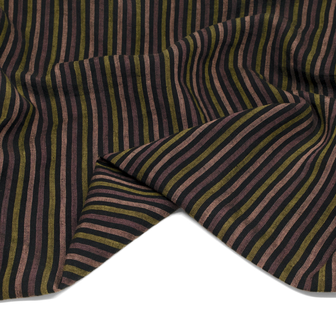 Multi Stripe Soft Washed Linen - Night Market | Blackbird Fabrics
