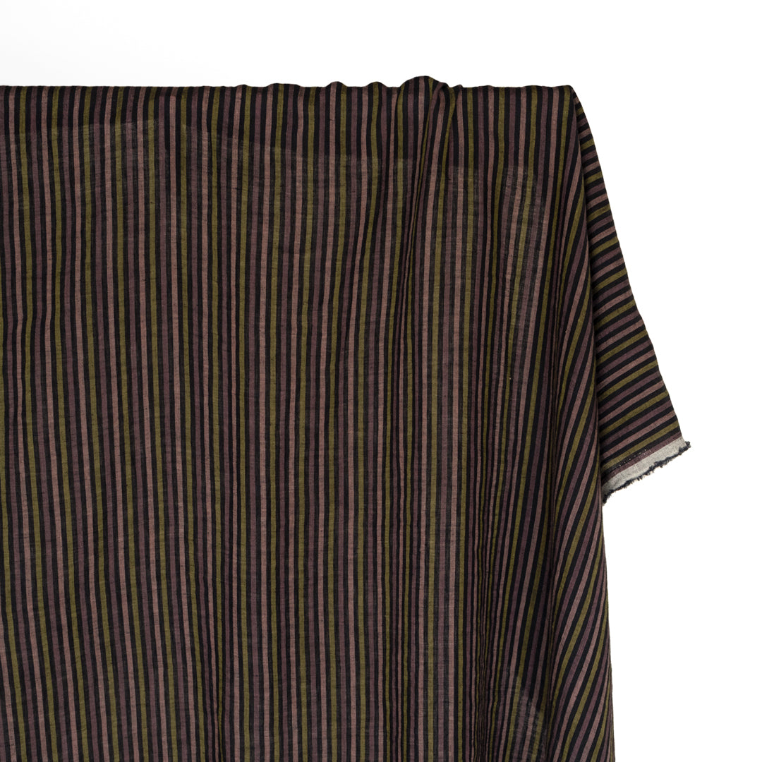 Multi Stripe Soft Washed Linen - Night Market | Blackbird Fabrics