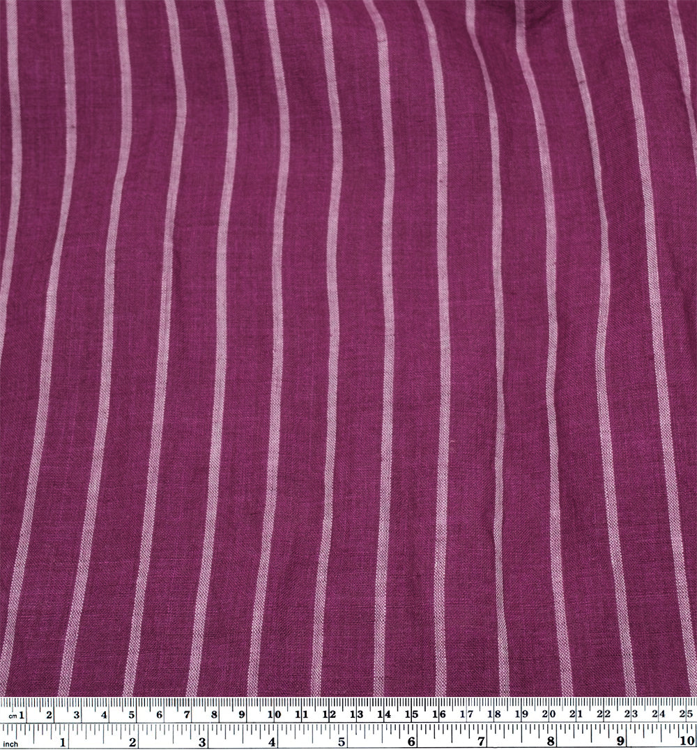 Stripe Soft Washed Linen - Berry Cobbler | Blackbird Fabrics