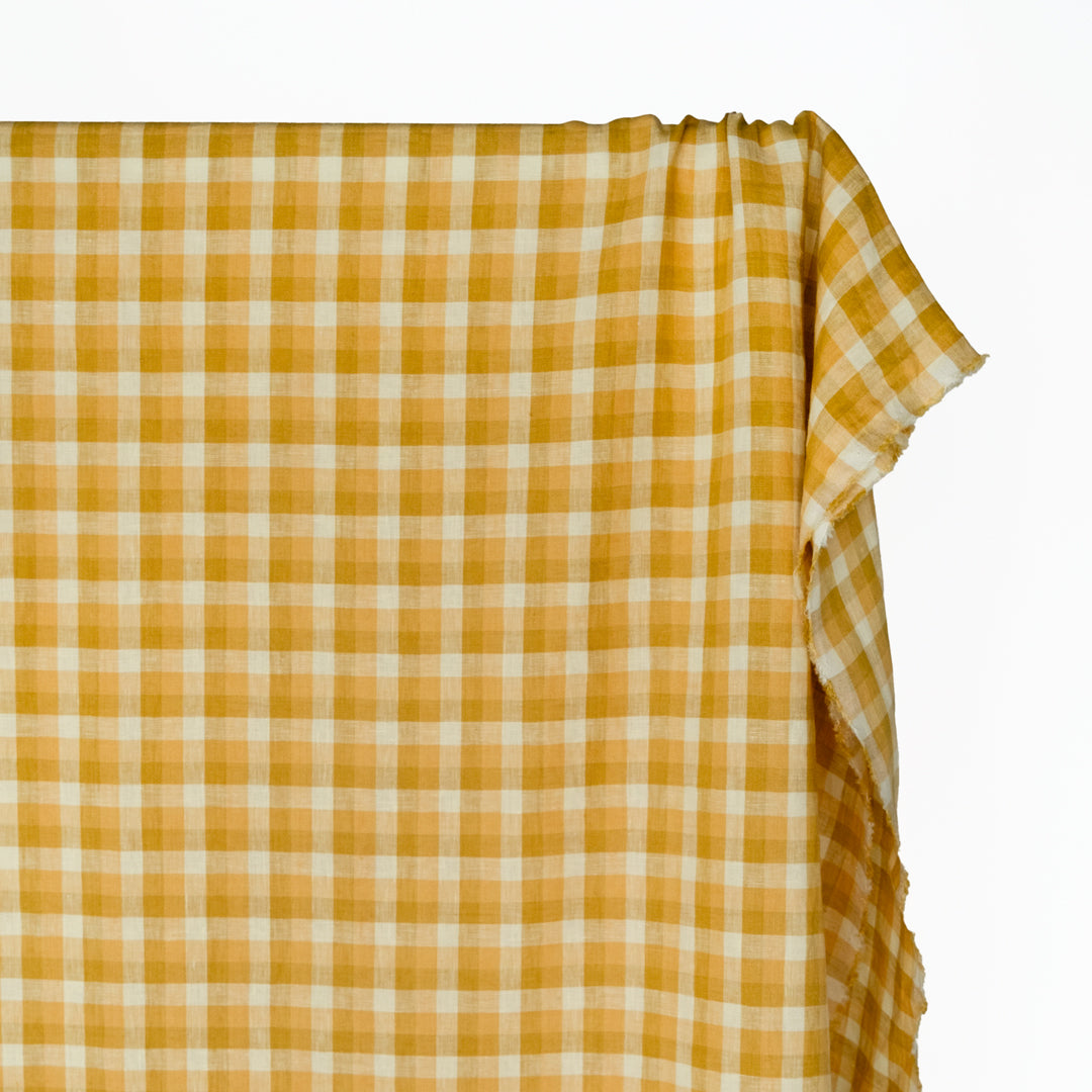Medley Check Soft Washed Linen - Honeycomb | Blackbird Fabrics