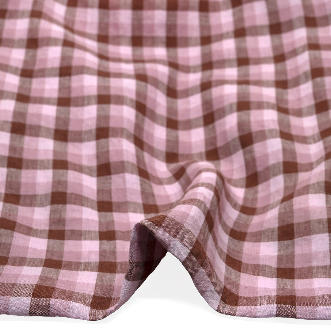 Medley Check Soft Washed Linen - Tapioca | Blackbird Fabrics