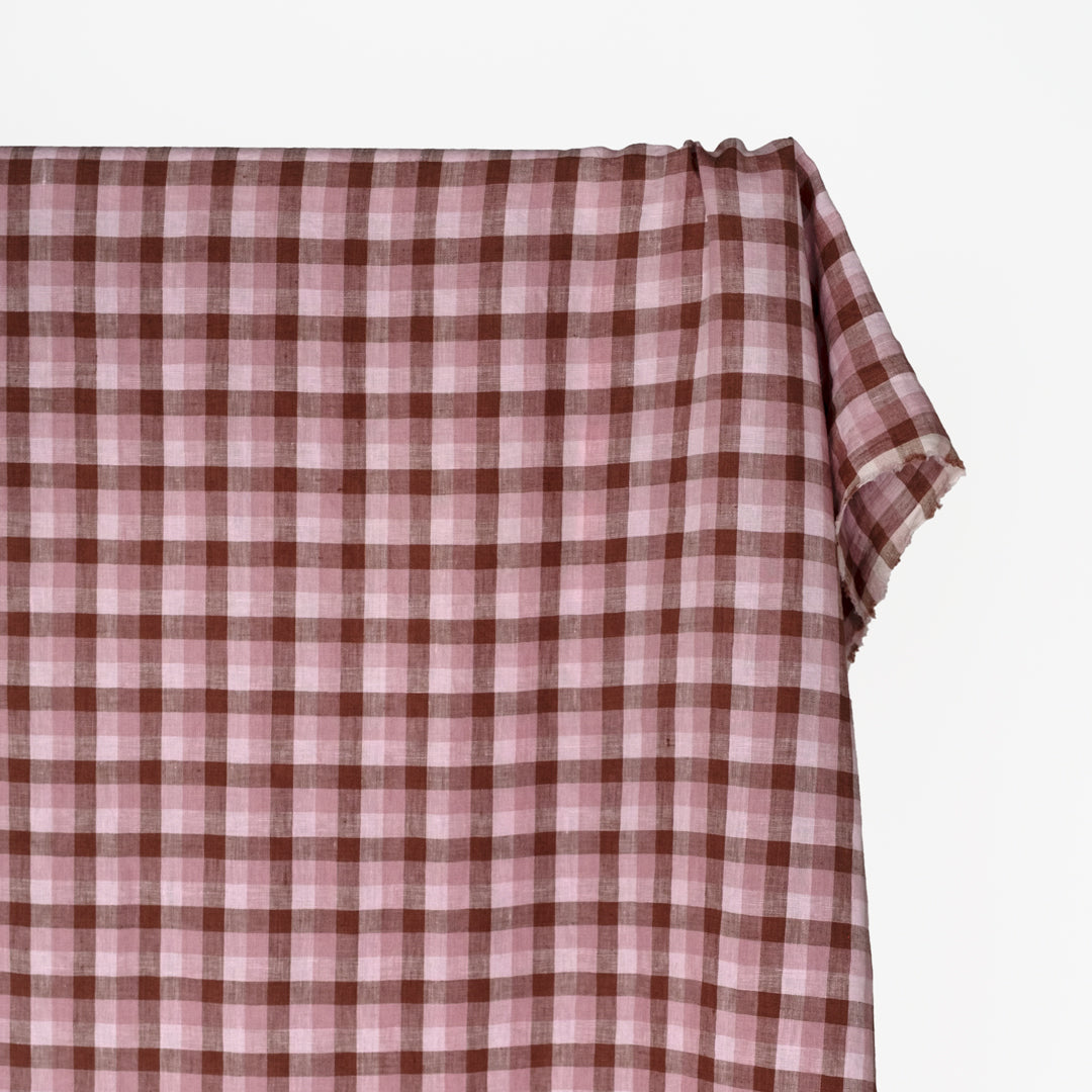 Medley Check Soft Washed Linen - Tapioca | Blackbird Fabrics