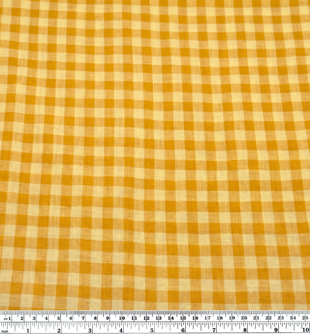 Gingham Soft Washed Linen - Waffle | Blackbird Fabrics