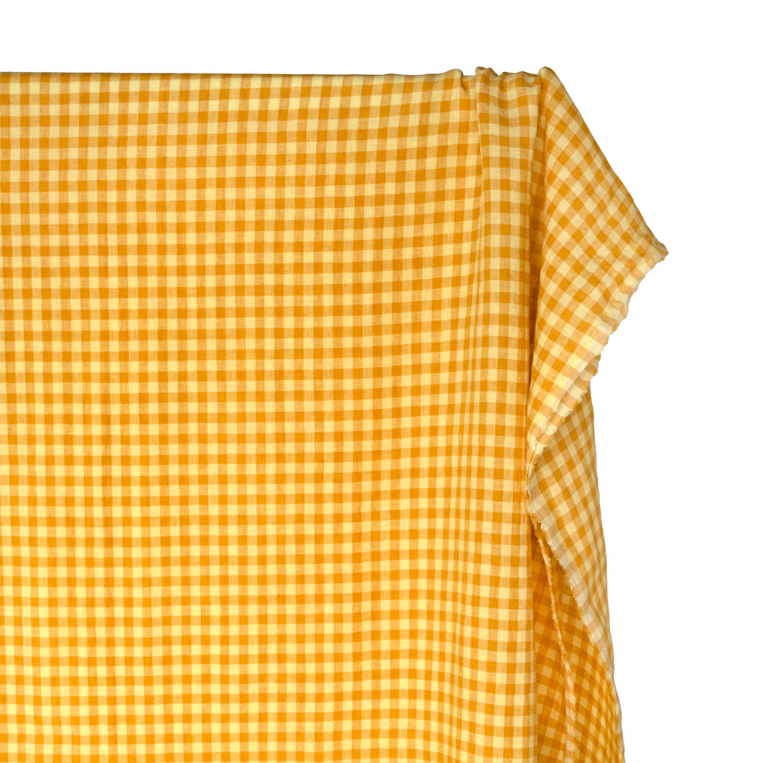 Gingham Soft Washed Linen - Waffle | Blackbird Fabrics