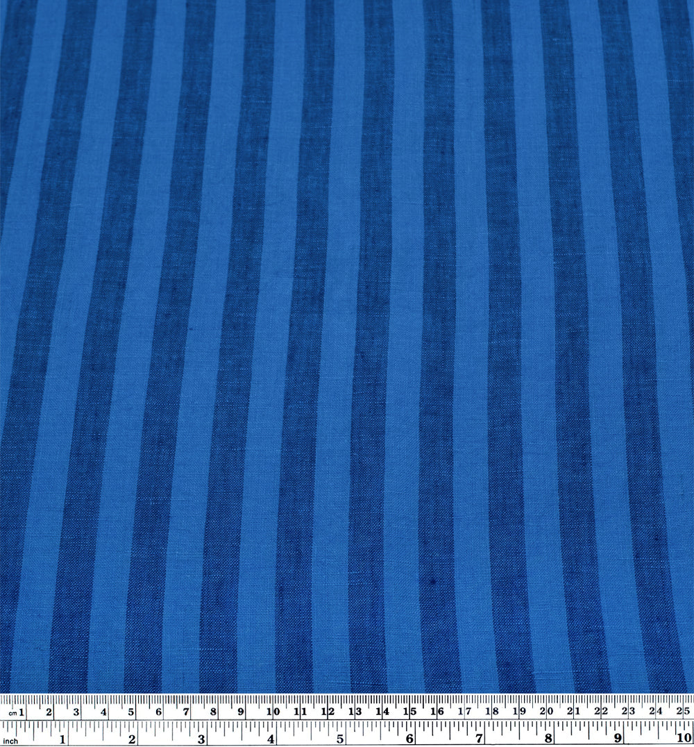 Pillar Stripe Soft Washed Linen - Skinny Dip | Blackbird Fabrics