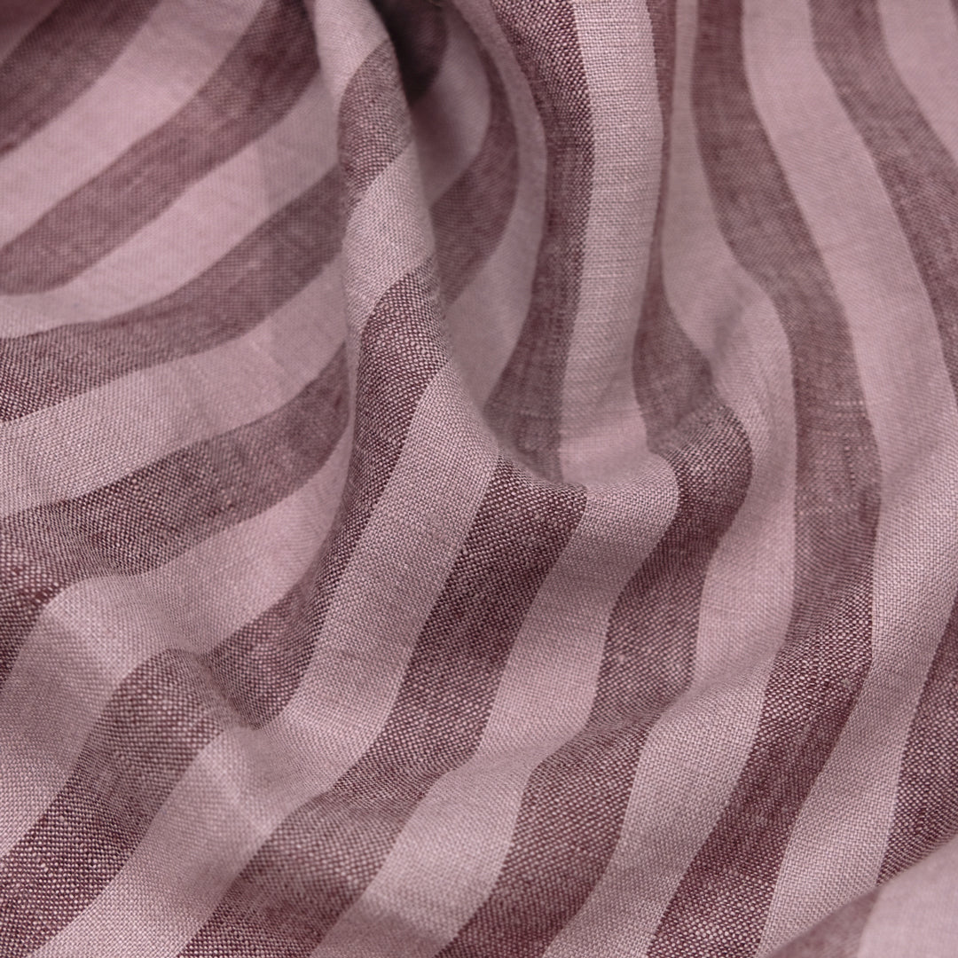 Pillar Stripe Soft Washed Linen - Dusk | Blackbird Fabrics
