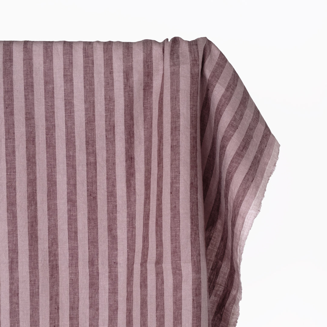 Pillar Stripe Soft Washed Linen - Dusk | Blackbird Fabrics