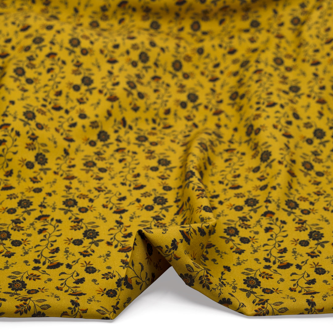 Frankincense Printed Viscose Challis - Citron/Multi | Blackbird Fabrics