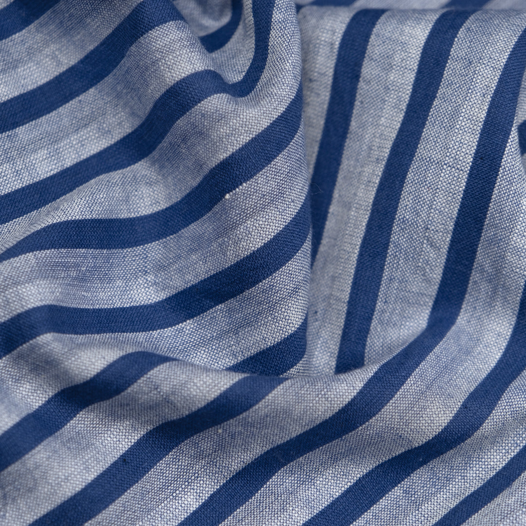 Gradient Stripe Lightweight Handwoven Cotton - Blueberry | Blackbird Fabrics