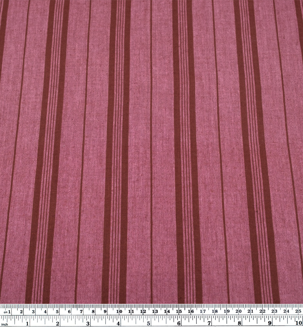 Awning Stripe Handwoven Cotton - Wild Rose/Baked Clay | Blackbird Fabrics