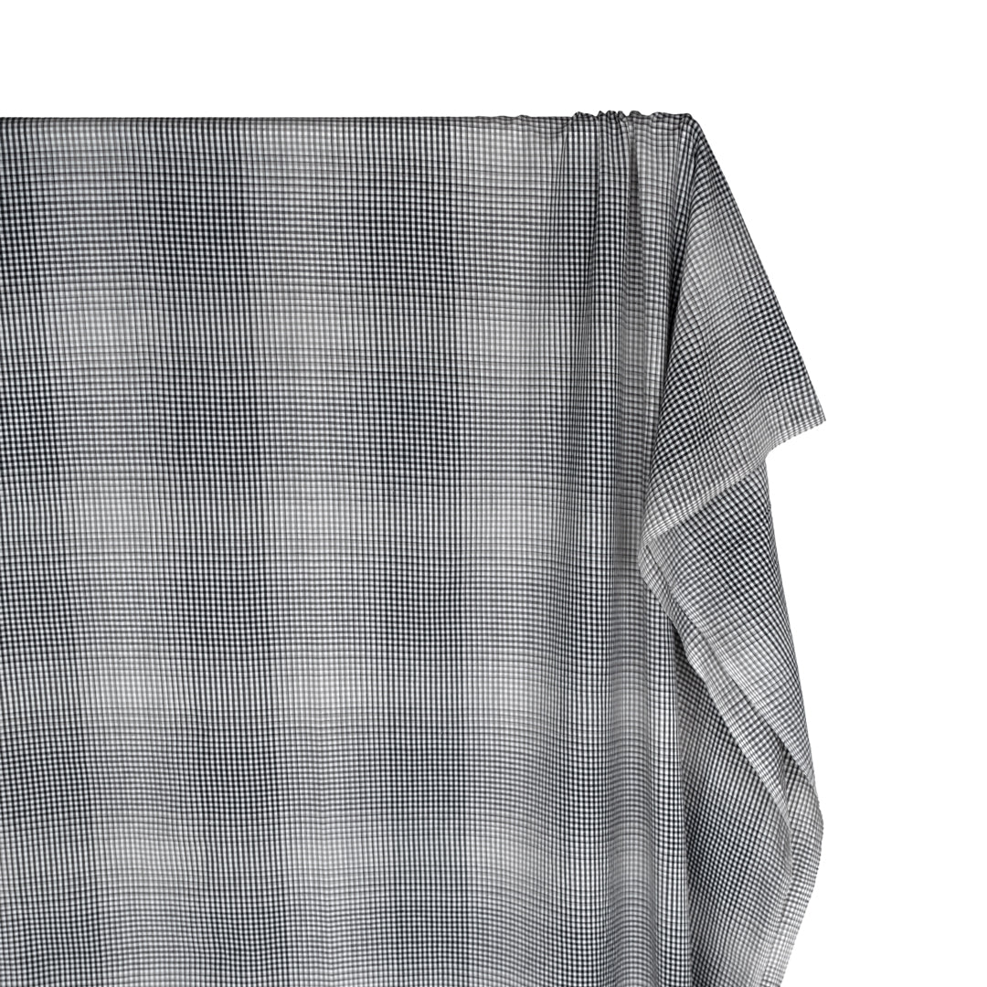 Box Check Handwoven Cotton - Greyscale | Blackbird Fabrics