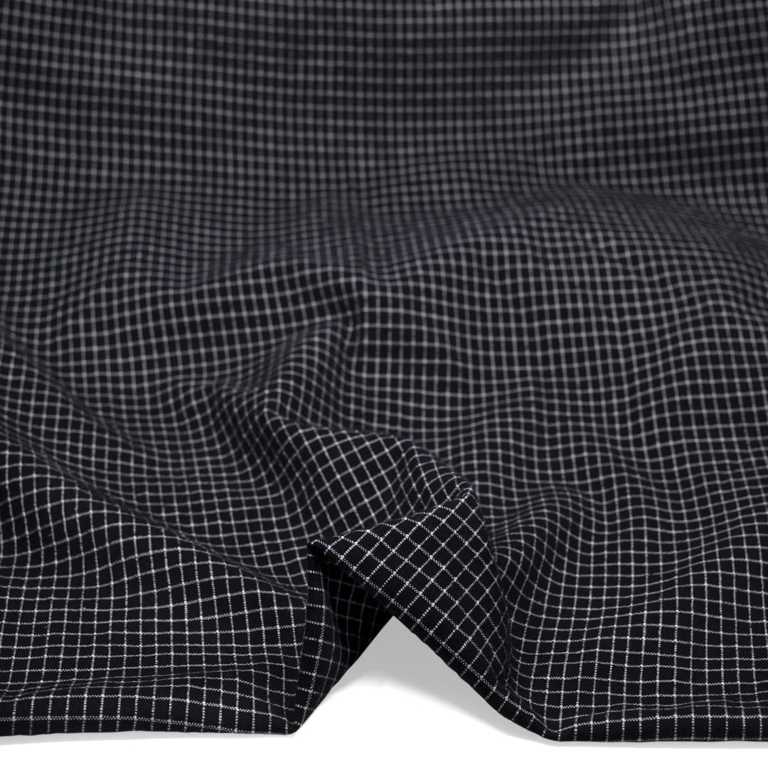 Grid Handwoven Cotton - Black/White | Blackbird Fabrics