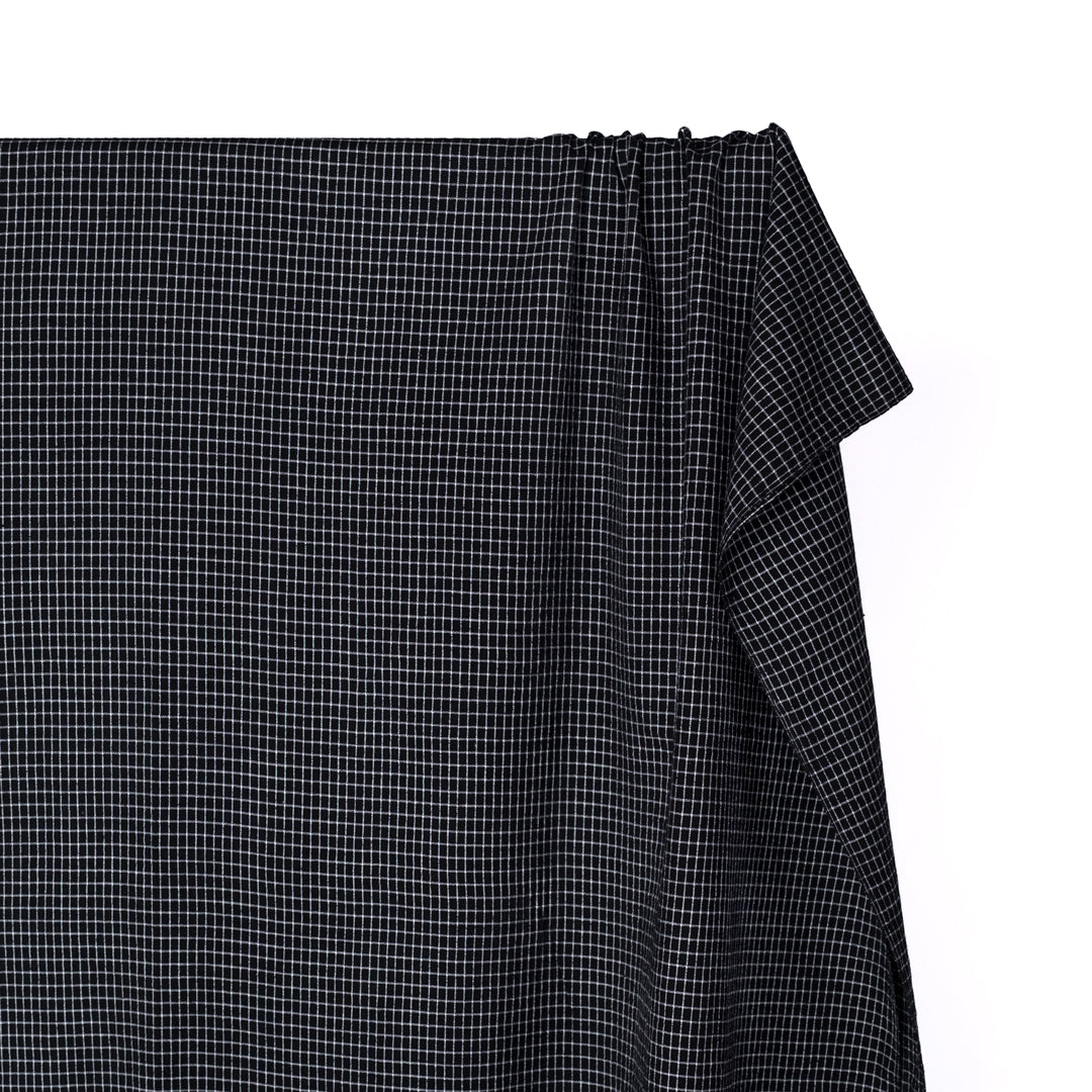 Grid Handwoven Cotton - Black/White | Blackbird Fabrics