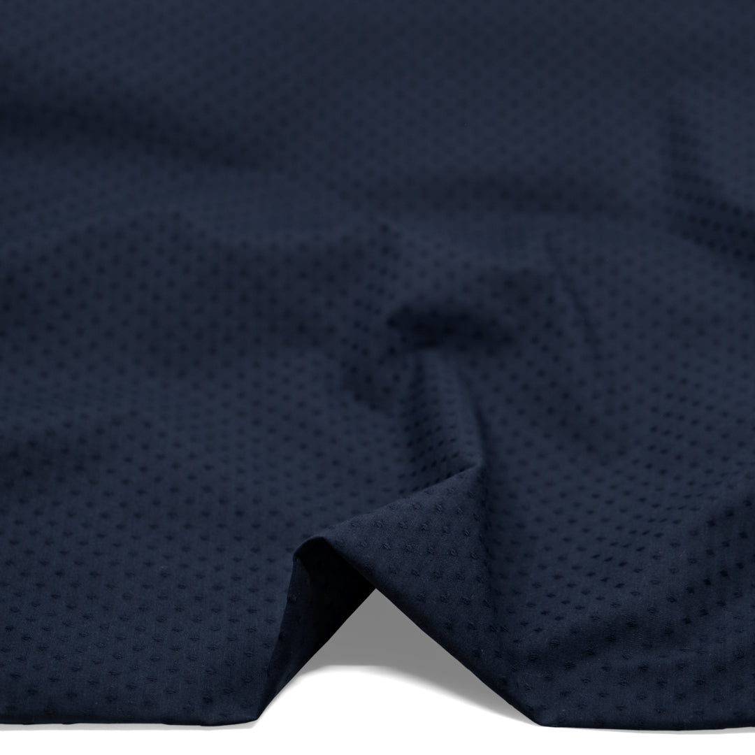 Deadstock Crisp Cotton Dobby - Navy | Blackbird Fabrics