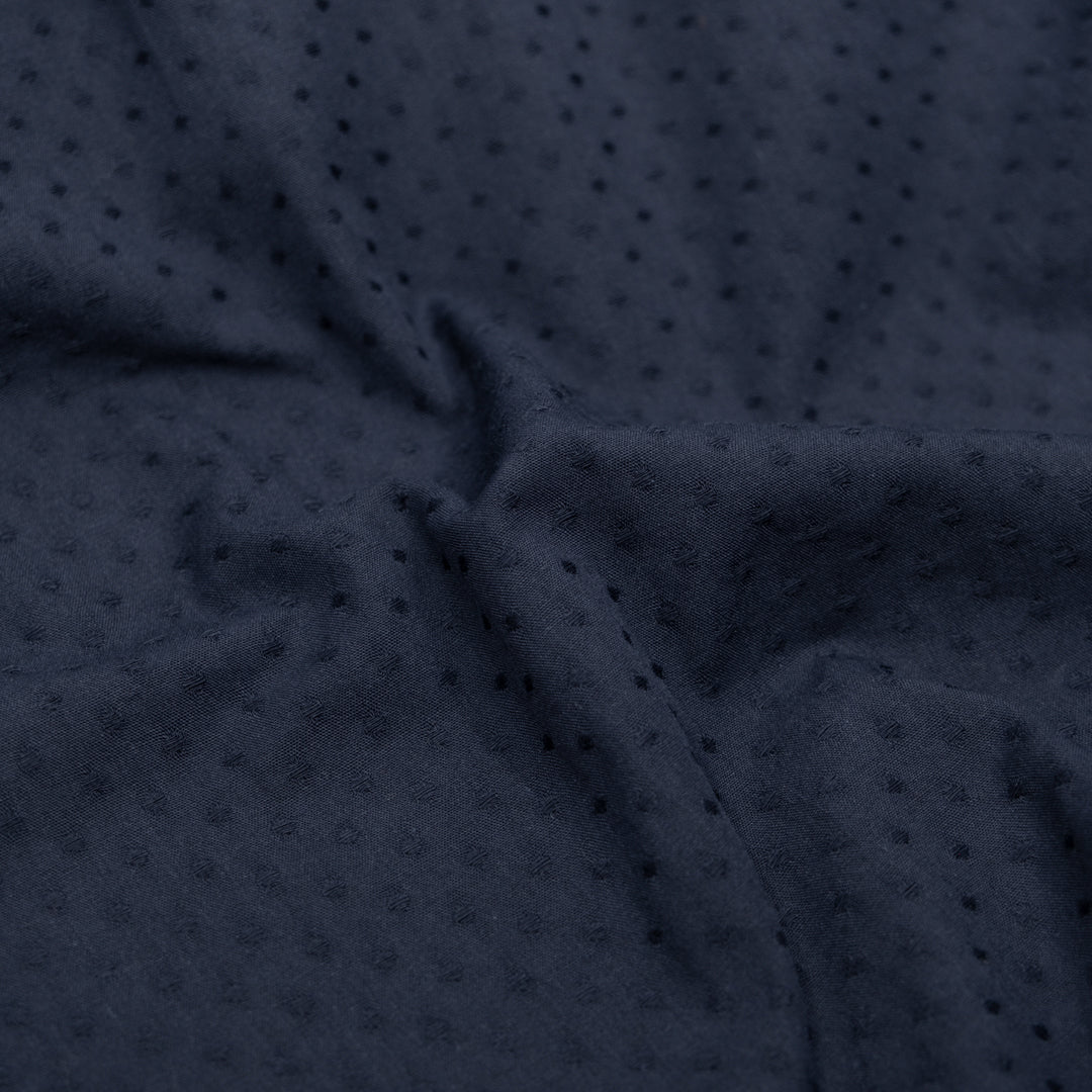 Deadstock Crisp Cotton Dobby - Navy | Blackbird Fabrics