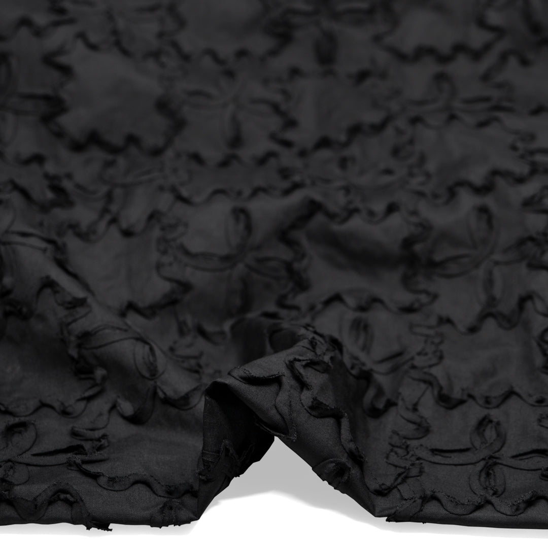 Deadstock Wiggle Poly Voile - Black | Blackbird Fabrics