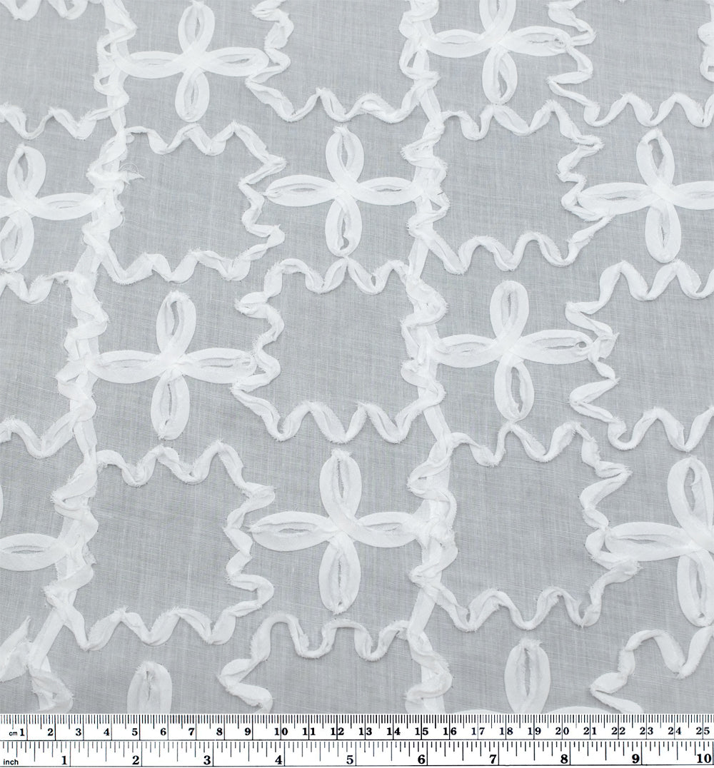 Deadstock Wiggle Poly Voile - White | Blackbird Fabrics