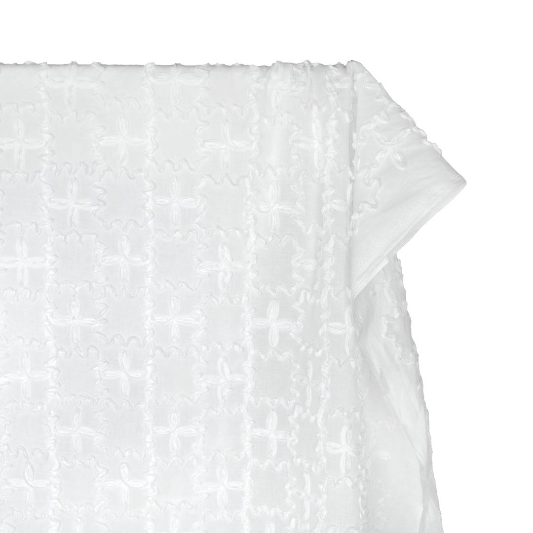 Deadstock Wiggle Poly Voile - White | Blackbird Fabrics
