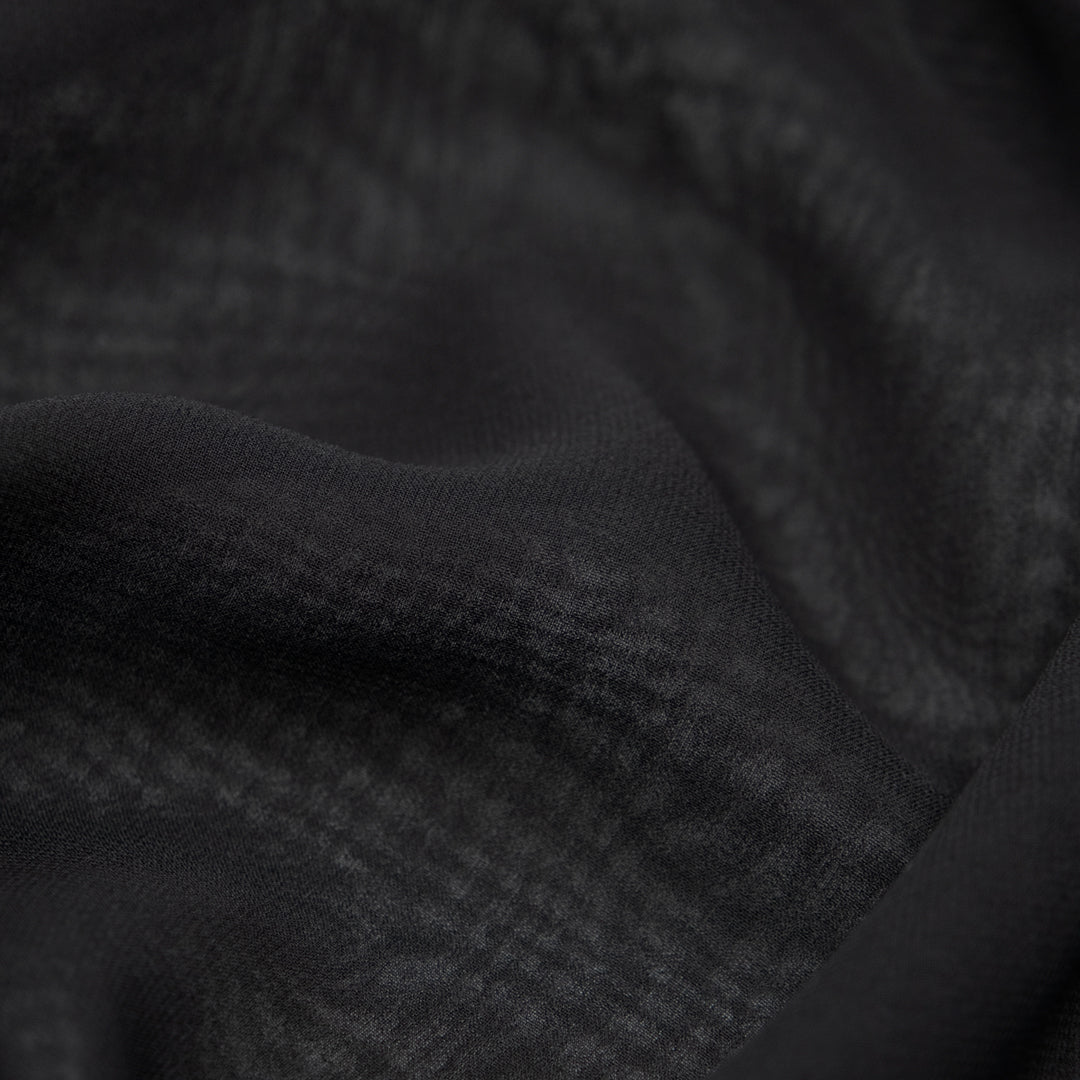 Deadstock Silk Chiffon - Black | Blackbird Fabrics