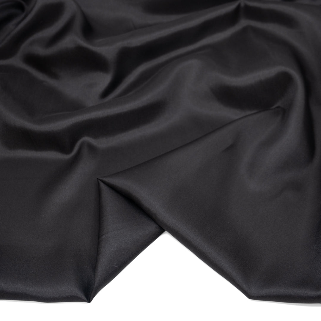 Deadstock Silk Habotai Lining - Black | Blackbird Fabrics