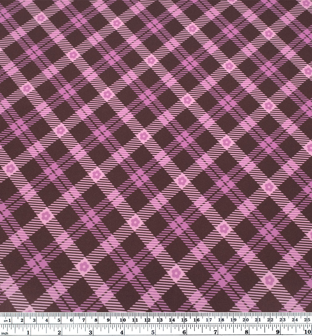 Preppy Posy Recycled Nylon Swim Tricot - Dusty Mauve/Candy Floss | Blackbird Fabrics