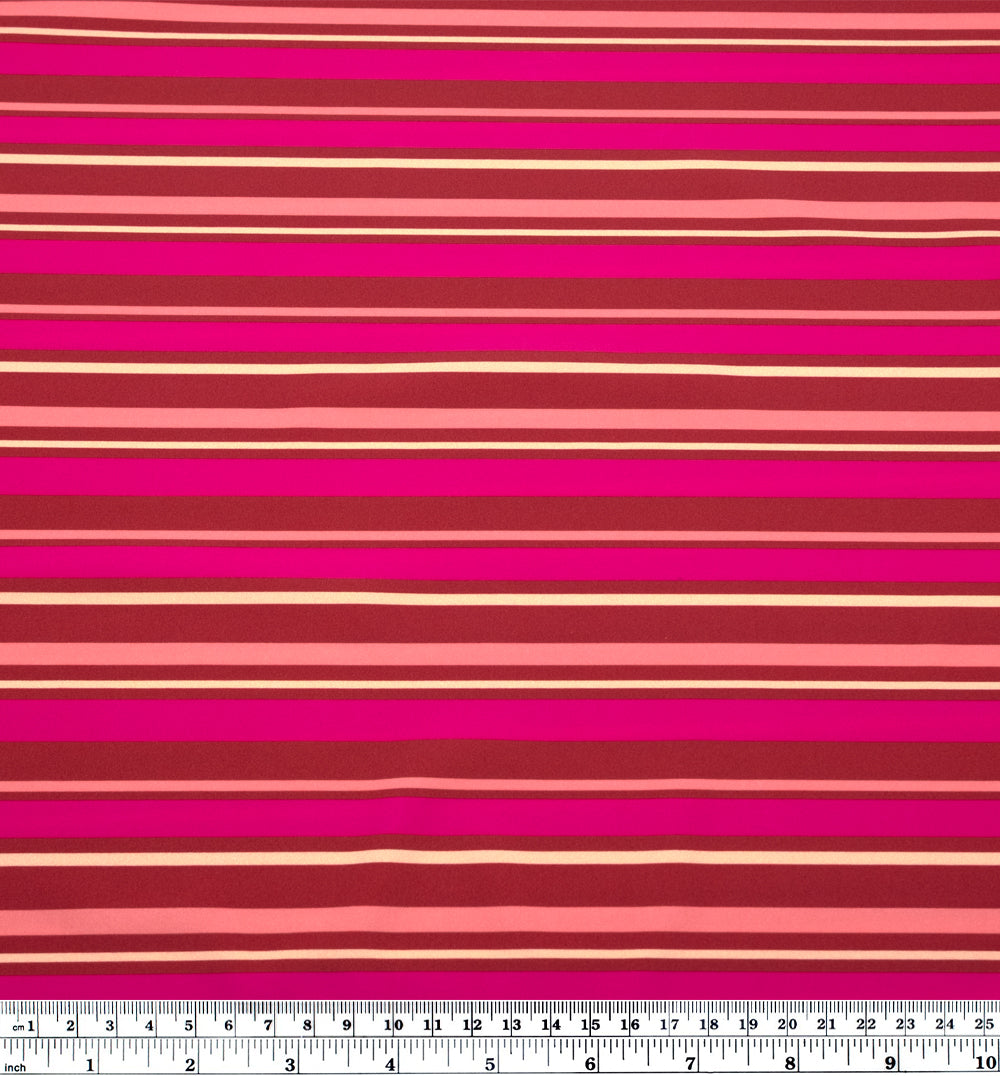 Sunkissed Stripe Recycled Nylon Swim Tricot - Paprika/Raspberry | Blackbird Fabrics