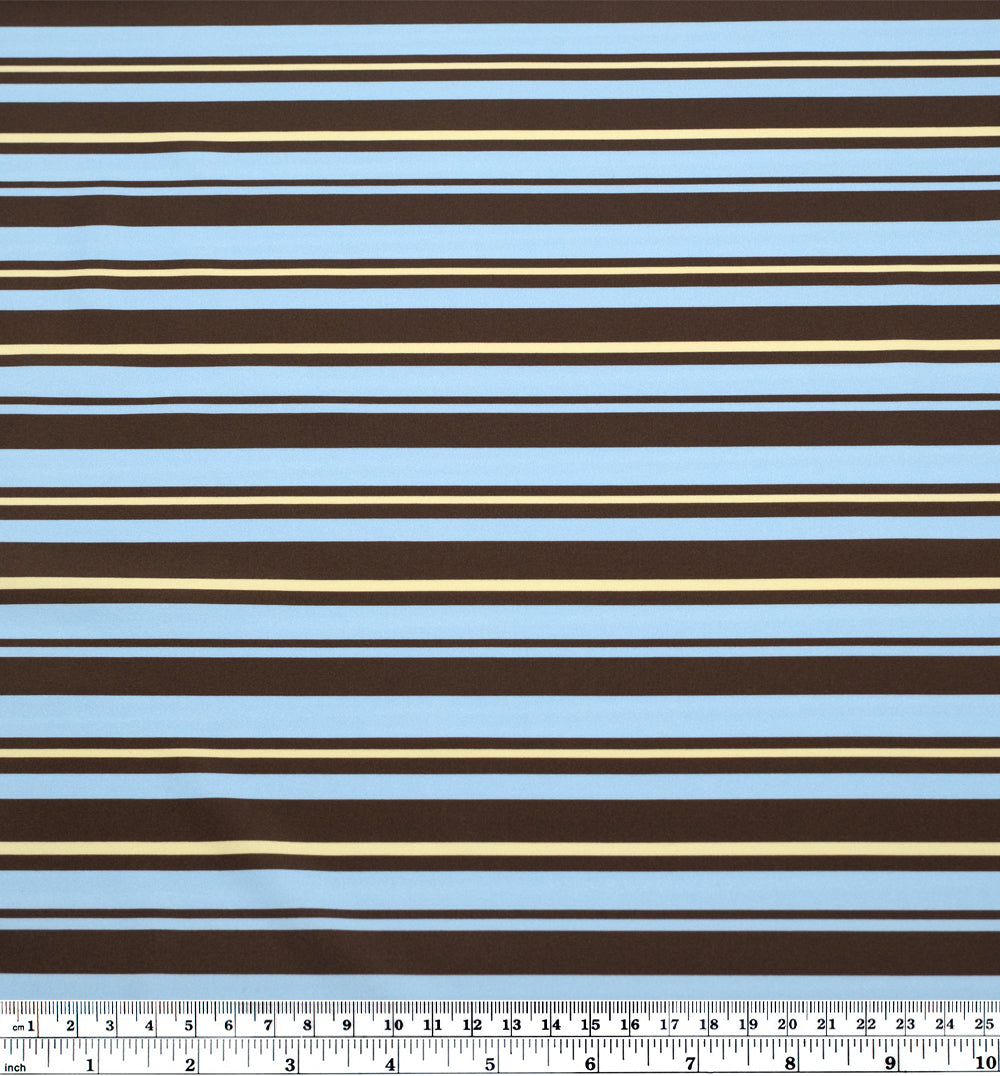 Sunkissed Stripe Recycled Nylon Swim Tricot - Russet/Baby Blue | Blackbird Fabrics