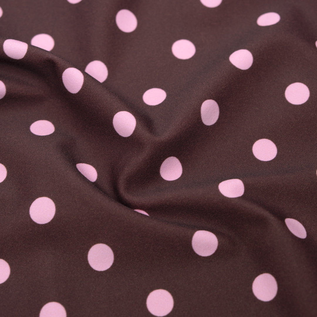 Dotty Recycled Nylon Swim Tricot - Dusty Mauve/Candy Floss | Blackbird Fabrics