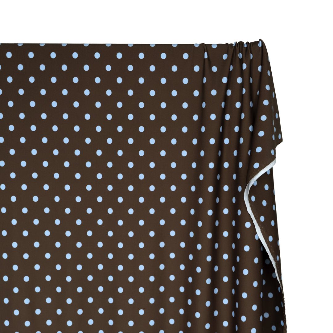 Dotty Recycled Nylon Swim Tricot - Russet/Baby Blue | Blackbird Fabrics